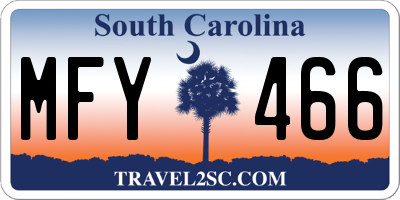 SC license plate MFY466
