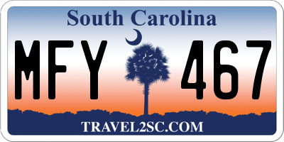 SC license plate MFY467