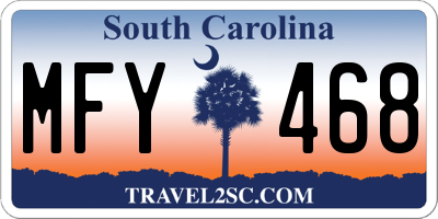 SC license plate MFY468