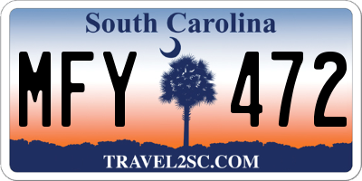 SC license plate MFY472