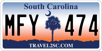 SC license plate MFY474