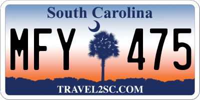SC license plate MFY475