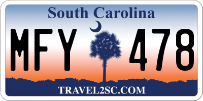 SC license plate MFY478