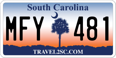 SC license plate MFY481