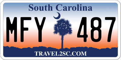 SC license plate MFY487