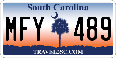 SC license plate MFY489