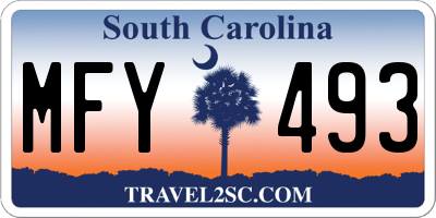 SC license plate MFY493