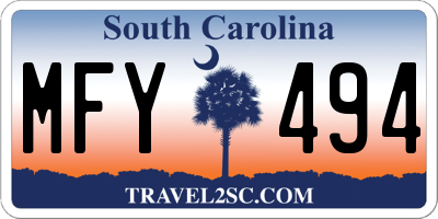 SC license plate MFY494