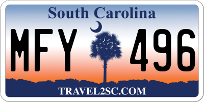 SC license plate MFY496