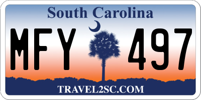 SC license plate MFY497