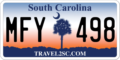 SC license plate MFY498