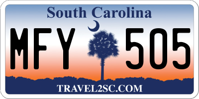 SC license plate MFY505