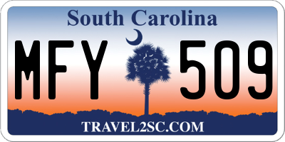 SC license plate MFY509