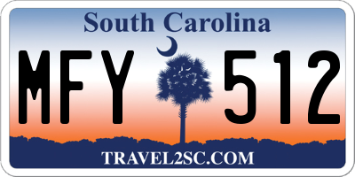 SC license plate MFY512
