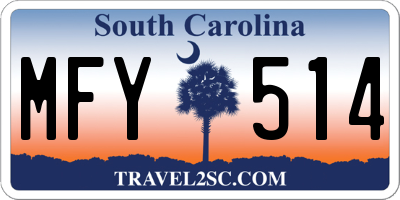 SC license plate MFY514