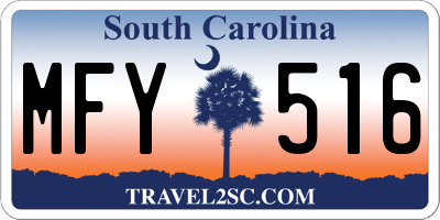 SC license plate MFY516