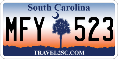 SC license plate MFY523