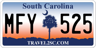 SC license plate MFY525