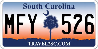 SC license plate MFY526