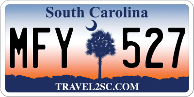 SC license plate MFY527