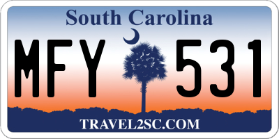 SC license plate MFY531
