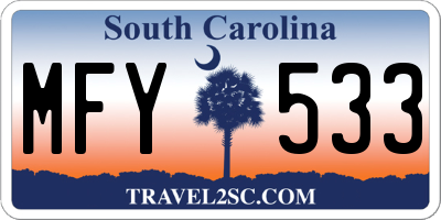 SC license plate MFY533