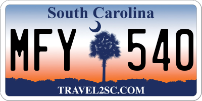 SC license plate MFY540