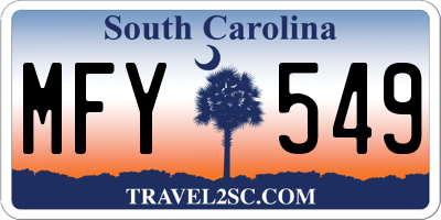SC license plate MFY549