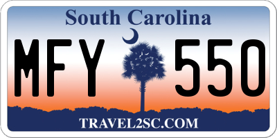 SC license plate MFY550