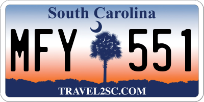 SC license plate MFY551