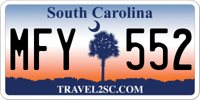 SC license plate MFY552