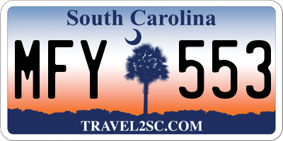SC license plate MFY553