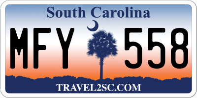 SC license plate MFY558