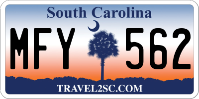 SC license plate MFY562
