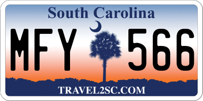 SC license plate MFY566