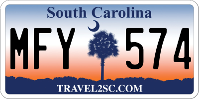 SC license plate MFY574