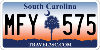 SC license plate MFY575