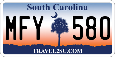 SC license plate MFY580