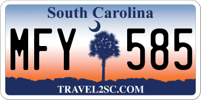 SC license plate MFY585