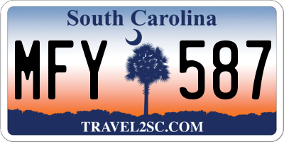 SC license plate MFY587