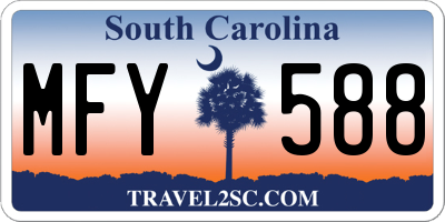 SC license plate MFY588
