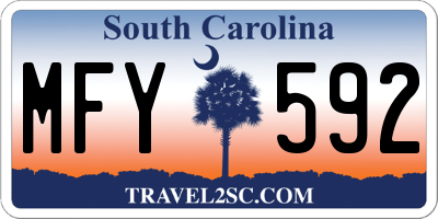 SC license plate MFY592