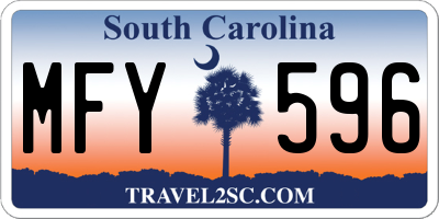 SC license plate MFY596