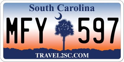 SC license plate MFY597