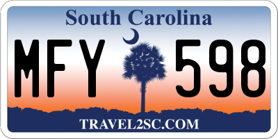 SC license plate MFY598