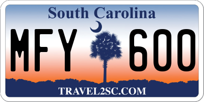 SC license plate MFY600