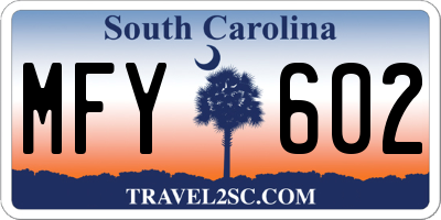 SC license plate MFY602