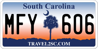 SC license plate MFY606
