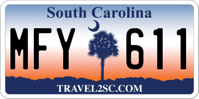 SC license plate MFY611