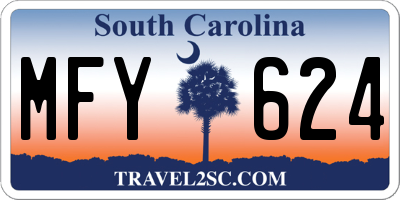 SC license plate MFY624